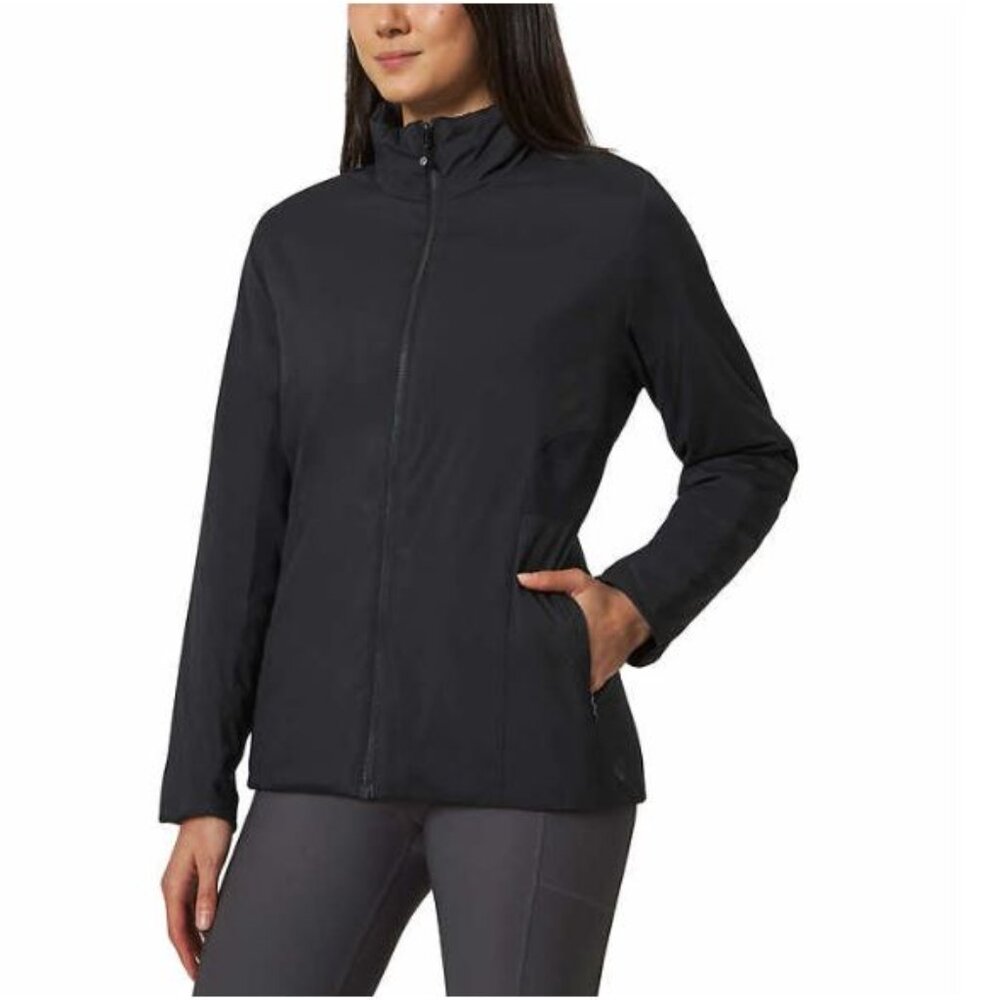 Mondetta Ladies' Mixed Media Water Wind Resistant Black Jacket Coats SZ: S, M, L